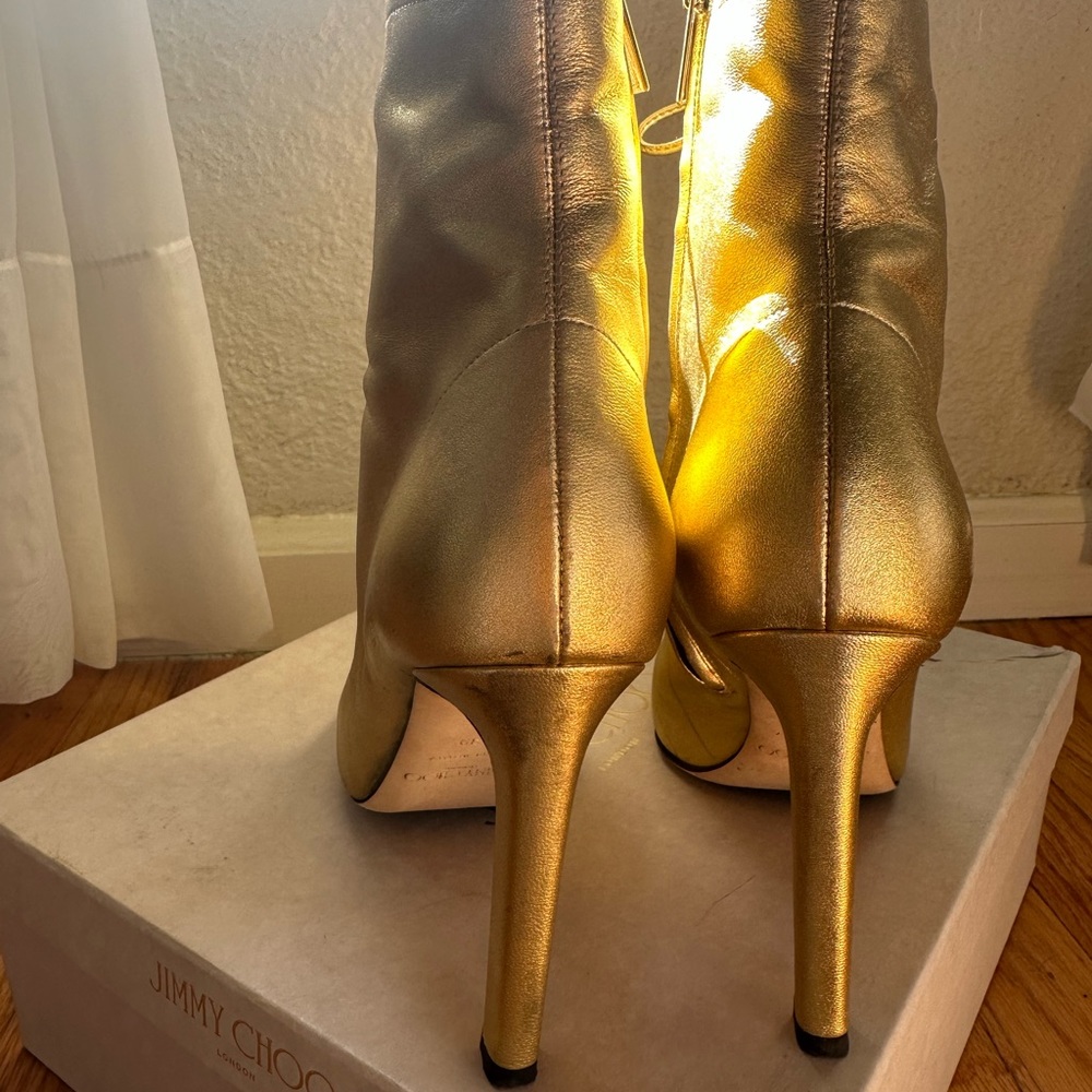 Jimmy Choo Gold Heels - Picture 5 of 8